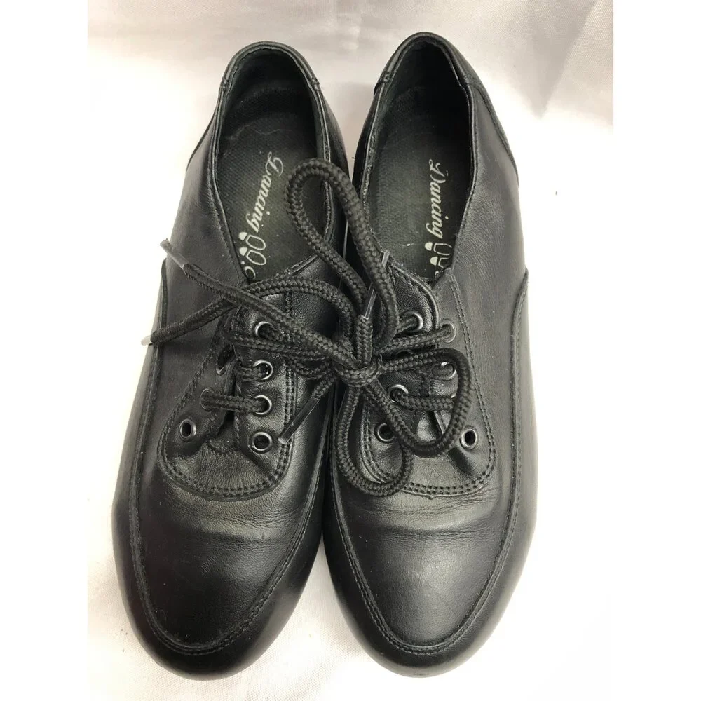 Pre-Owned Dance Tap Shoes Zoot Oxford Dancing Fair 736 Black 2 Child
